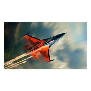 Small Fighter Jet Military Airplane Speed Business Card Back View