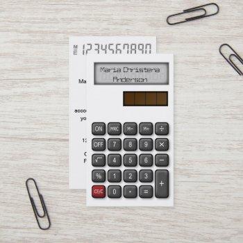 financial calculator business card (white)