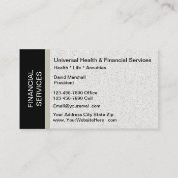 financial services business card