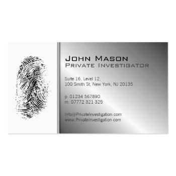 Small Fingerprint Private Investigator Business Card Front View