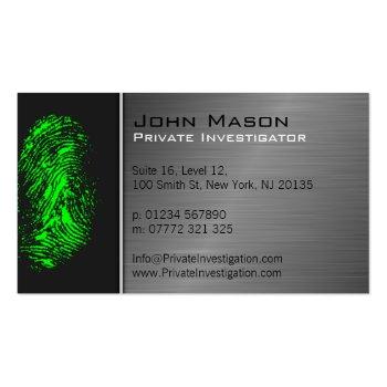 Small Fingerprint Private Investigator Business Card Front View