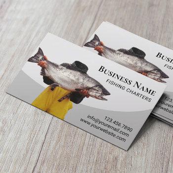 Small Fishing Guide Fishing Charters Fisherman  Business Card Front View