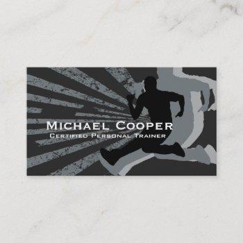 fitness business card charcoal gray