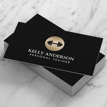 fitness personal trainer classy black & gold business card