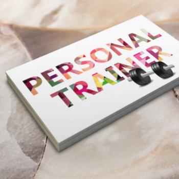 fitness personal trainer geometric mosaic text business card