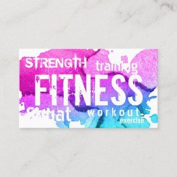 fitness personal trainer modern colorful business card