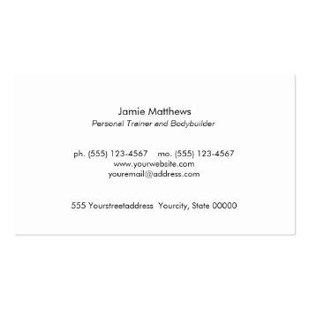 Small Fitness Personal Trainer Ombre Pink Business Card Back View