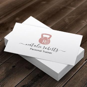 fitness personal trainer pink kettlebell logo business card