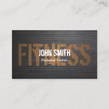 fitness professional grunge metal personal trainer business card