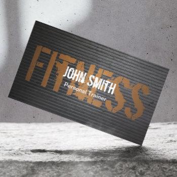 fitness professional grunge metal personal trainer business card