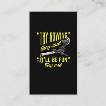 fitness rowing humor cardio training hater business card