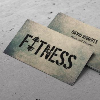 fitness trainer cool grunge workout bodybuilding business card