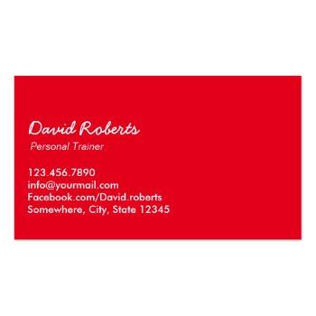 Small Fitness Training Cool Red Professional Business Card Back View
