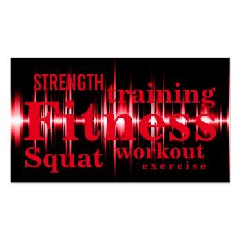 Small Fitness Training Cool Red Professional Business Card Front View