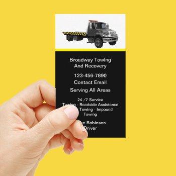 flatbed towing and recovery business cards 