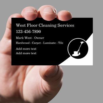 floor cleaning services modern business card