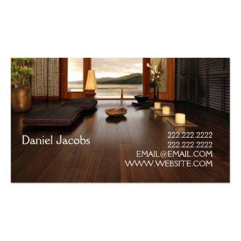 Small Flooring Hardwood Marble Construction Business Card Back View