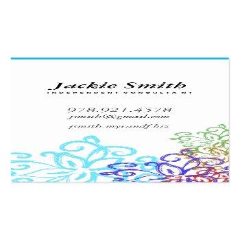Small Floral Business Card Design Template Front View