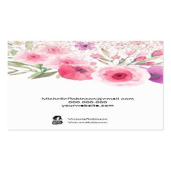 Small Floral Display In Pastel Colors Business Card Back View