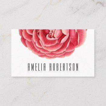 floral modern minimalist bold rose business card