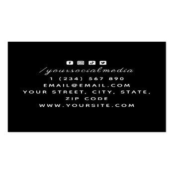 Small Floral Punk Rock Cow Tattoo Artist Social Media Square Business Card Back View