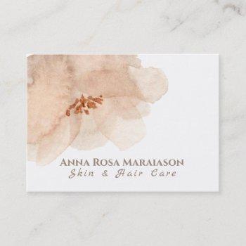 *~* floral soft abstract peach beige watercolor business card