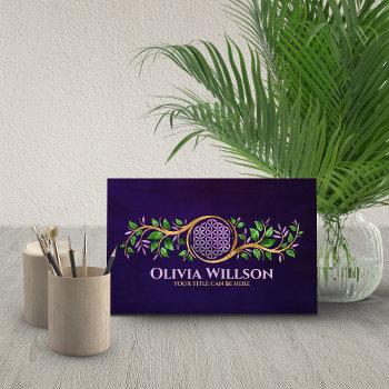 flower of life - fluorite and gold business card