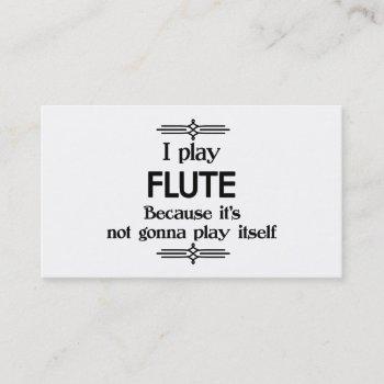 flute - play itself funny deco music business card