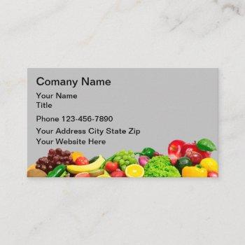 food nutrition fruit vegetables business card