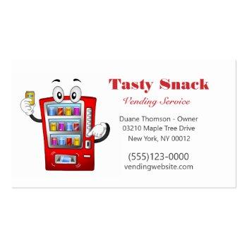 Small Food Snack Vendor Vending Machine Service  Busines Business Card Front View