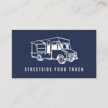 food truck logo blue business card