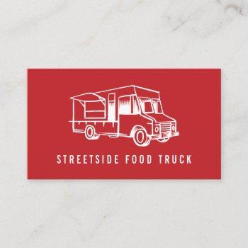 food truck logo red business card