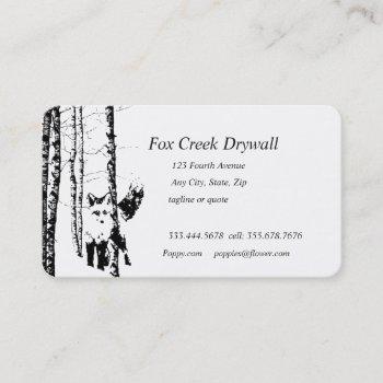 forest fox creek drywall custom business card