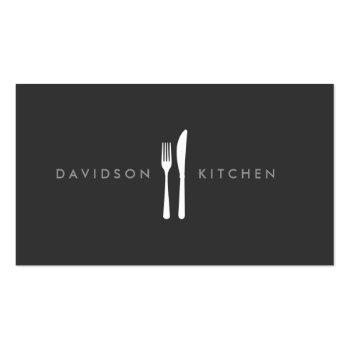 Small Fork & Knife Logo 2 For Chef, Foodie, Restaurant Business Card Front View