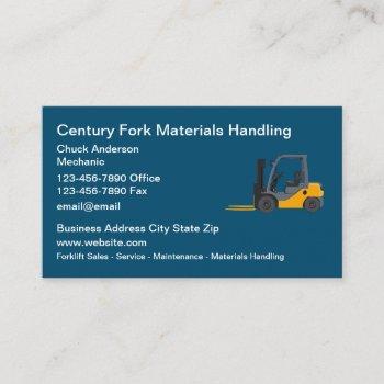 forklift and materials handling equipment business card