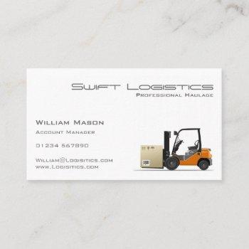 forklift, logisitcs - professional business card