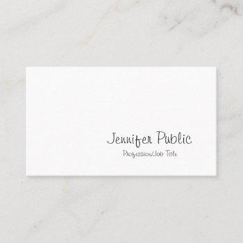 freehand script creative minimalistic trendy plain business card