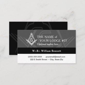 freemason black and white masonic business card