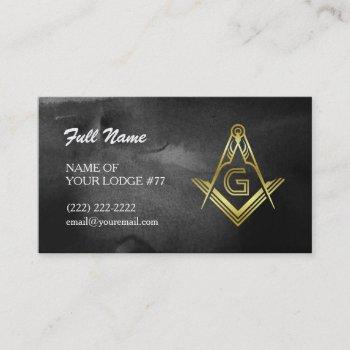 freemason business cards | black & gold watercolor