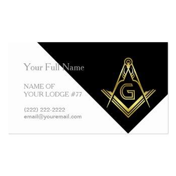Small Freemason Business Cards | Masonic Templates Front View