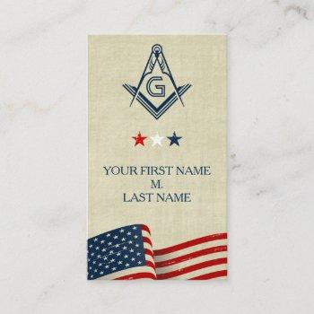 freemason business cards | old glory american flag