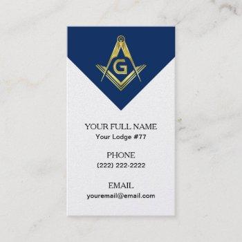 freemasonry business cards, masonic blue navy gold business card