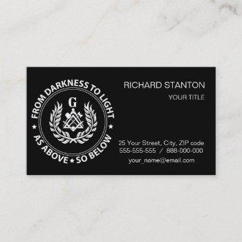 freemasonry emblem business card