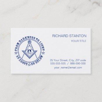 freemasonry symbol business card