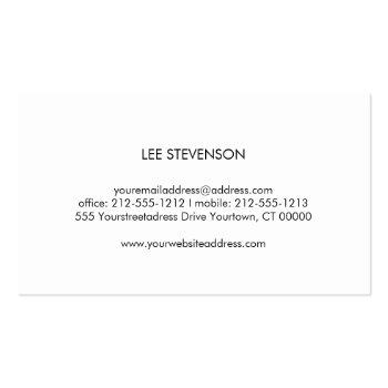Small French Chair Logo Interior Designer Business Card Back View