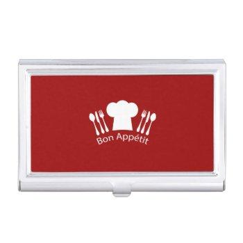 french restaurant chefs hat and silverware case for business cards