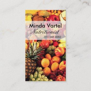 fresh fruit nutritionist food coach, healthy business card
