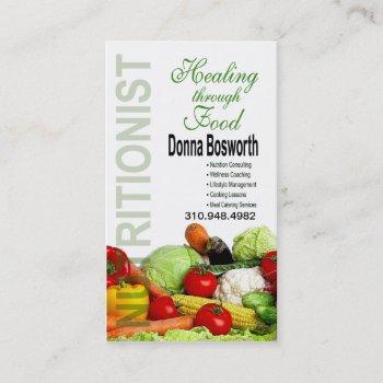 fresh produce nutritionist food coach, weight loss business card