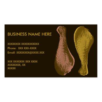 Small Fried Chicken Legs Business Card Front View