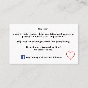 (friendly) bad parking calling cards